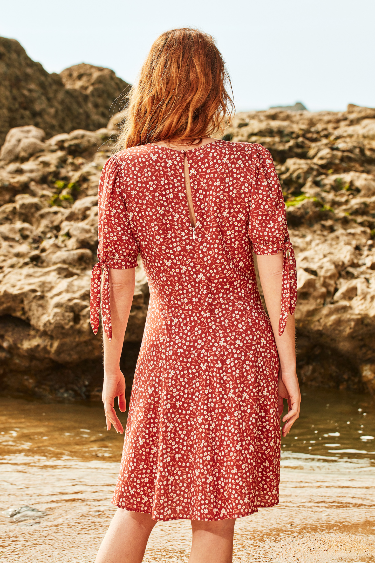 Robe patineuse Imprimé Fleurette Terracotta